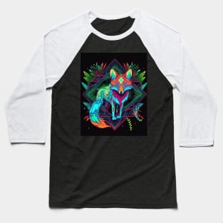 DMT Art Shamanic Fox Baseball T-Shirt